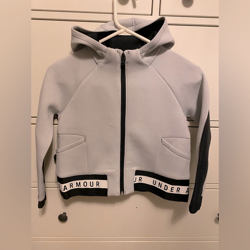 Under Armour Girls Cropped Boxy Zip Hoodie - Size Medium